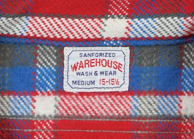 WAREHOUSE & CO. Lot 3104 FLANNEL SHIRTS B柄 ONE WASH レッド